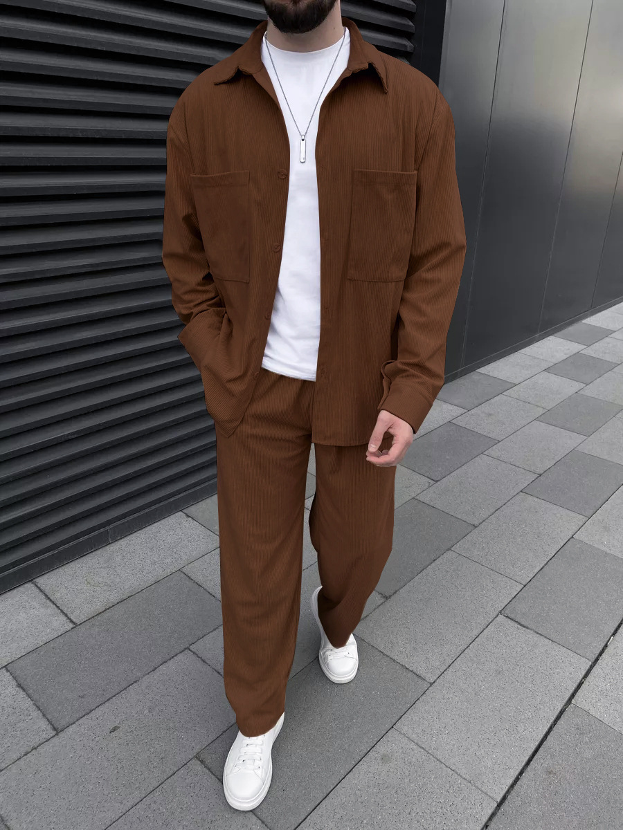 Men's corduroy two-piece outfi - Embellish Knit avaliação e preço