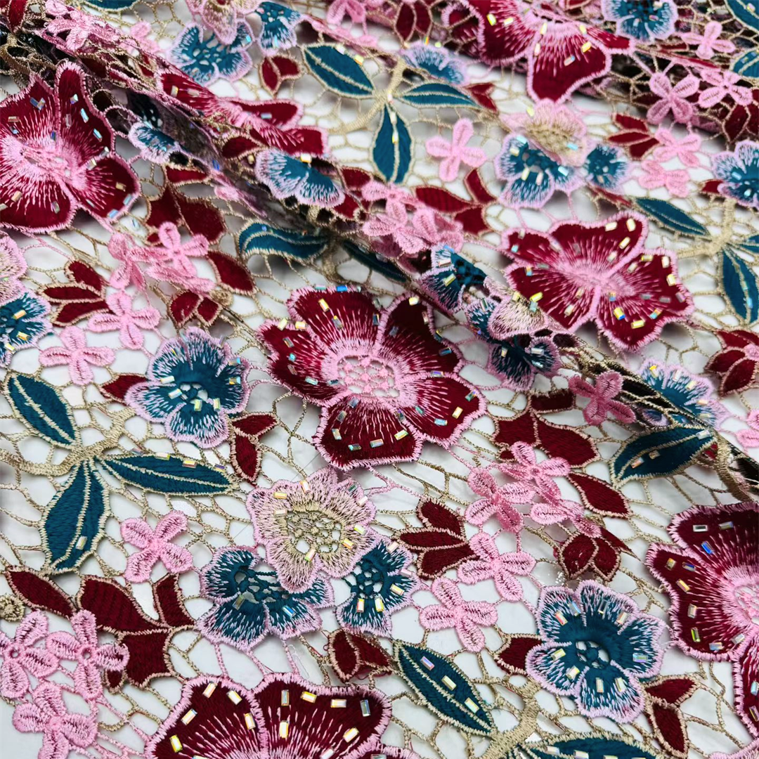 Elegant Guipure Cord Lace Fabr - Sew On Rhinestone avaliação e preço