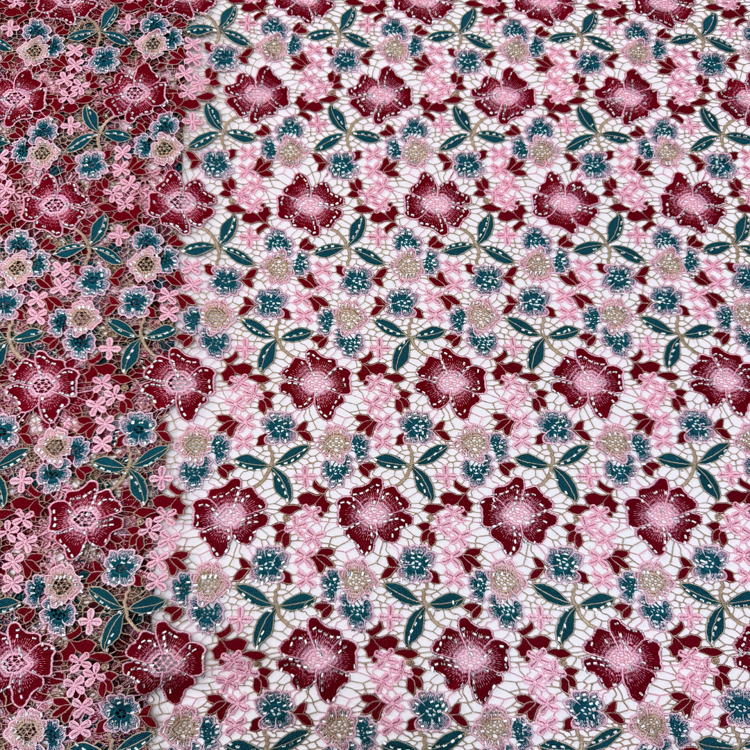 Elegant Guipure Cord Lace Fabr - Sew On Rhinestone avaliação e preço