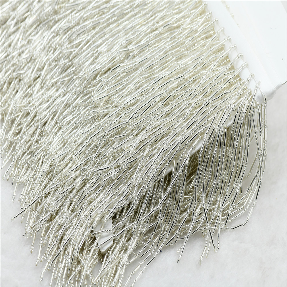 1yard 10cm wide glass Beaded F - Beaded Trim Fringe avaliação e preço