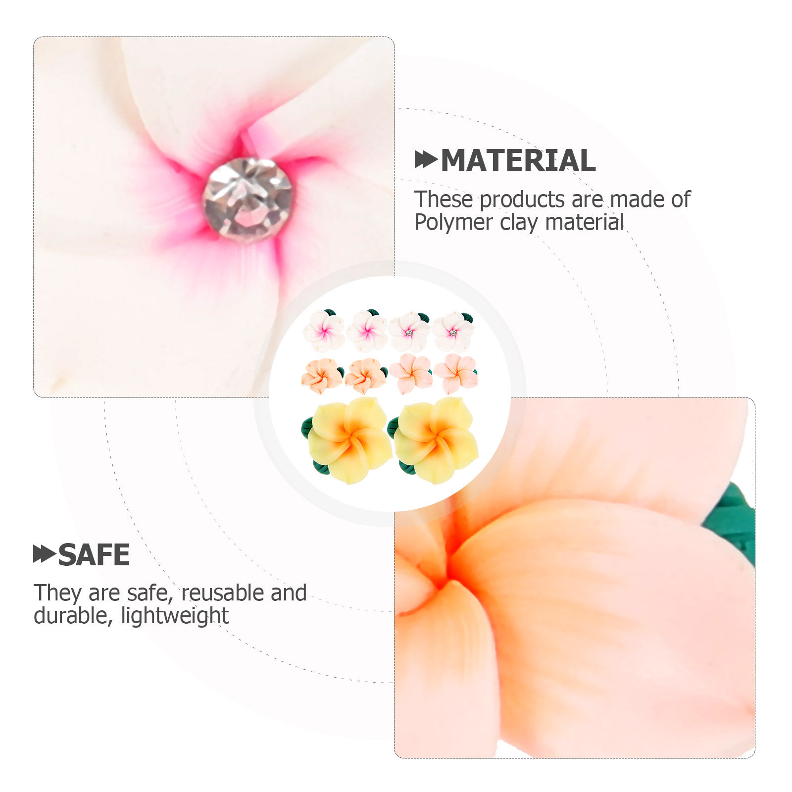 10Pcs Soft Polymer Clay Flower - Embellish Craft avaliação e preço