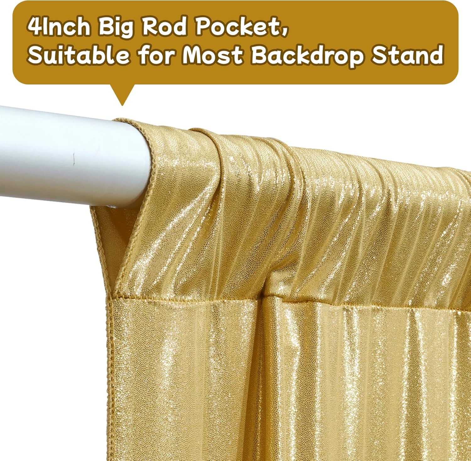 2.3x7FT Wrinkle Free Glitter 1 - Sequin Fabric Panel avaliação e preço