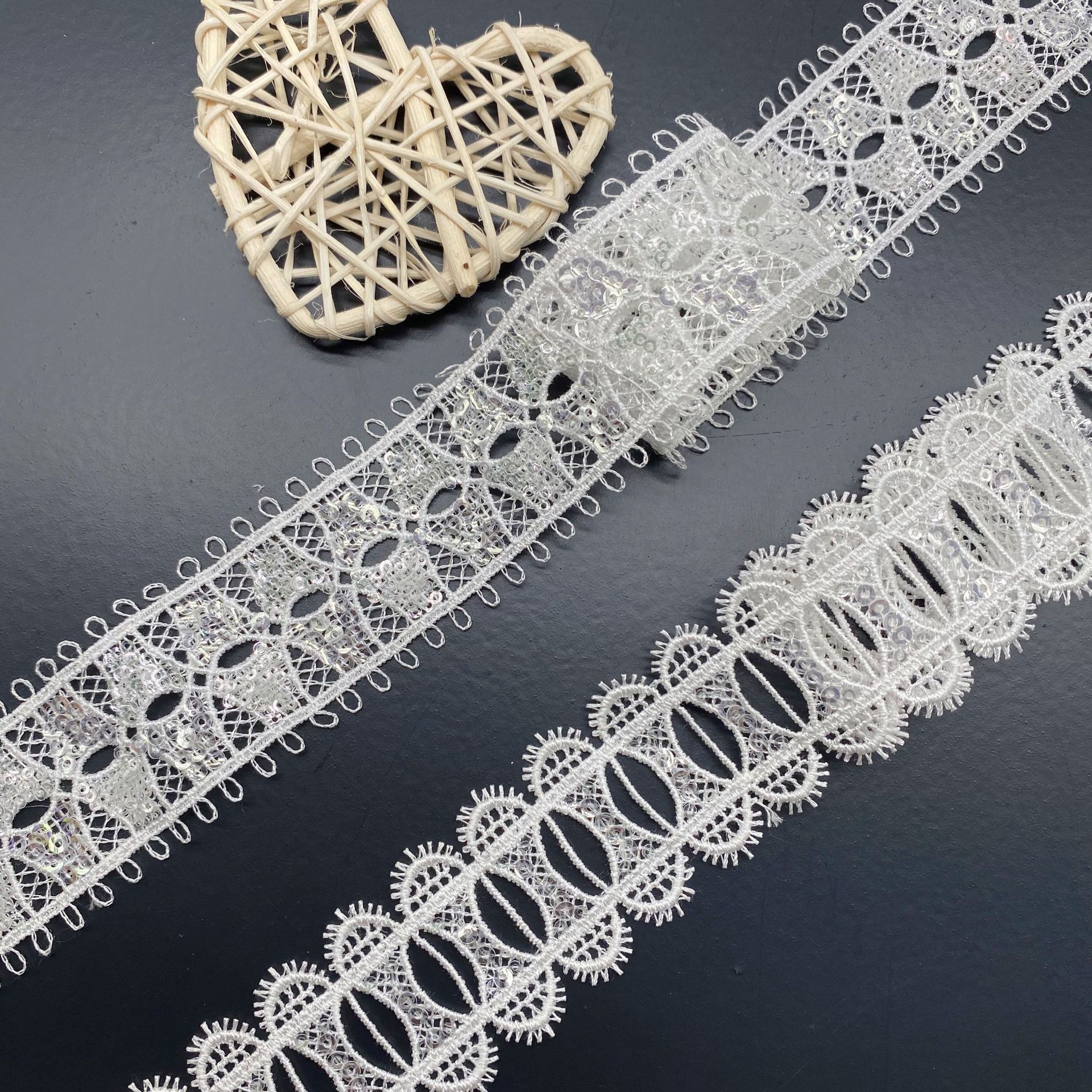 Hollow Wearable Sequins Ribbon - Lace Ribbon Trim avaliação e preço