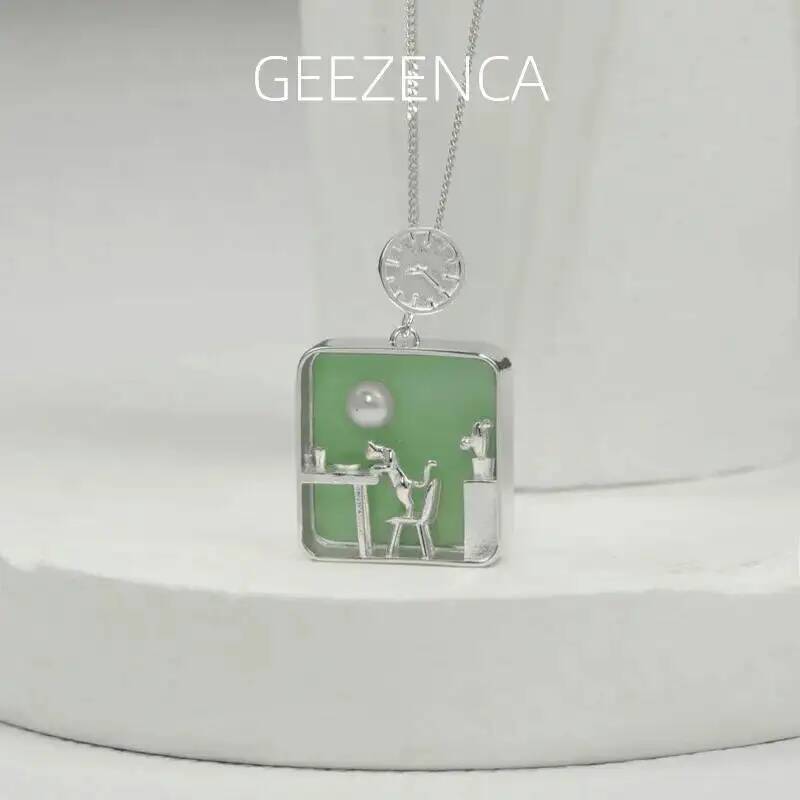 GEEZENCA 925 Sterling Silver G - Pearl Trim Chain avaliação e preço