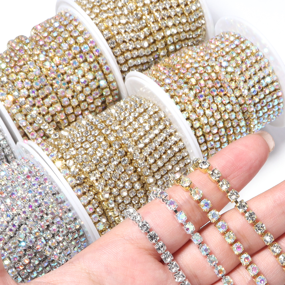 10Yards Glitter Rhinestone Cla - Sew On Rhinestone avaliação e preço