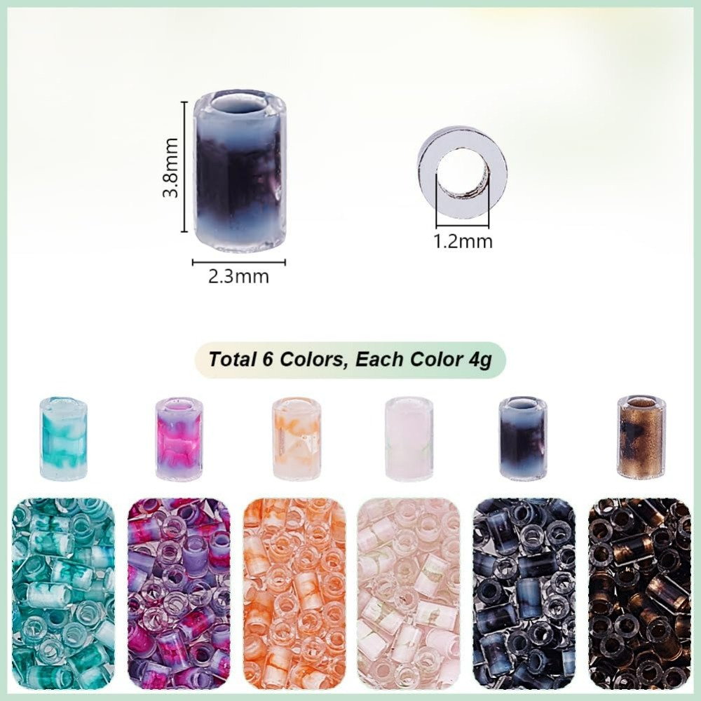 720pcs 6 Colors Tube Beads 24g - Embroidery Craft avaliação e preço