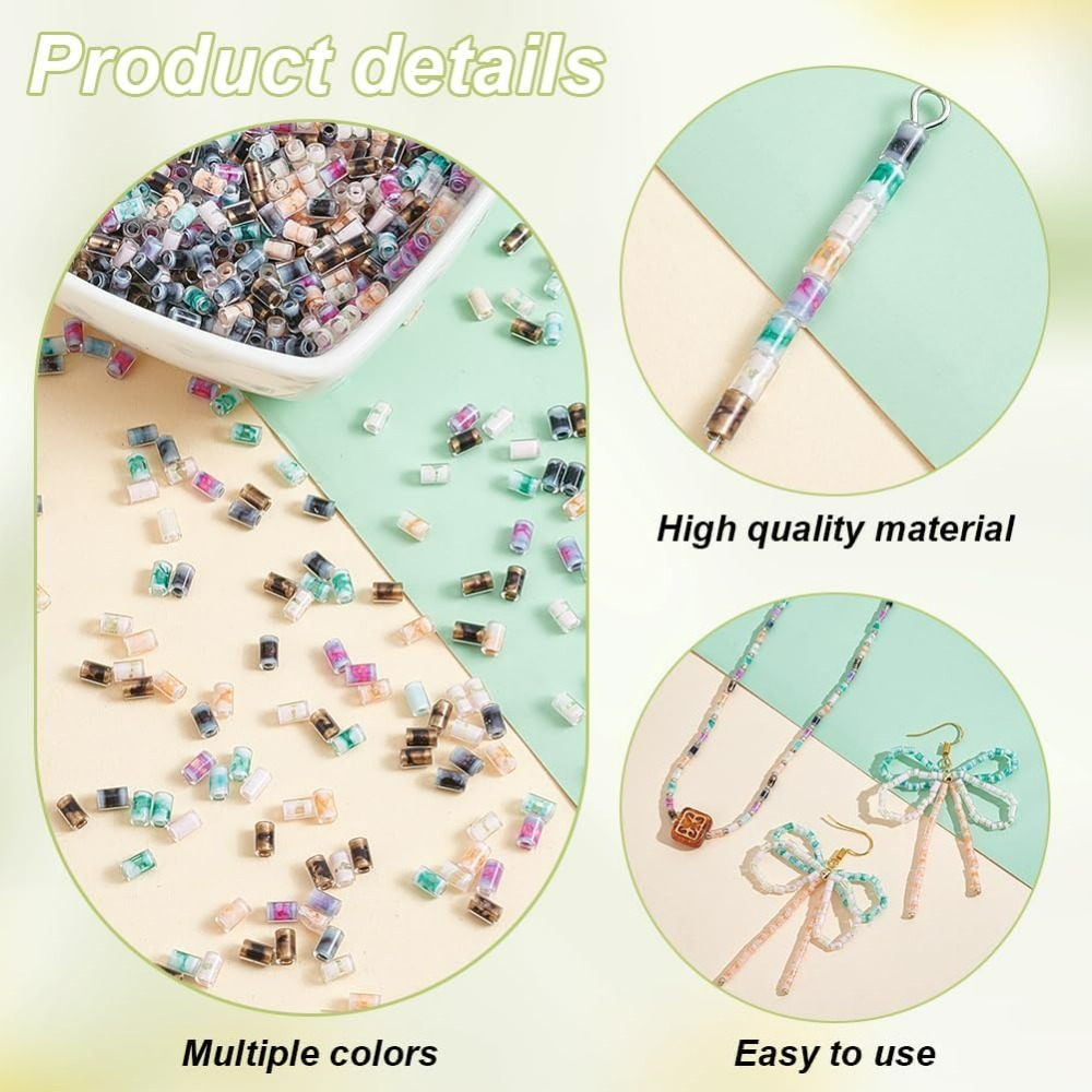 720pcs 6 Colors Tube Beads 24g - Embroidery Craft avaliação e preço