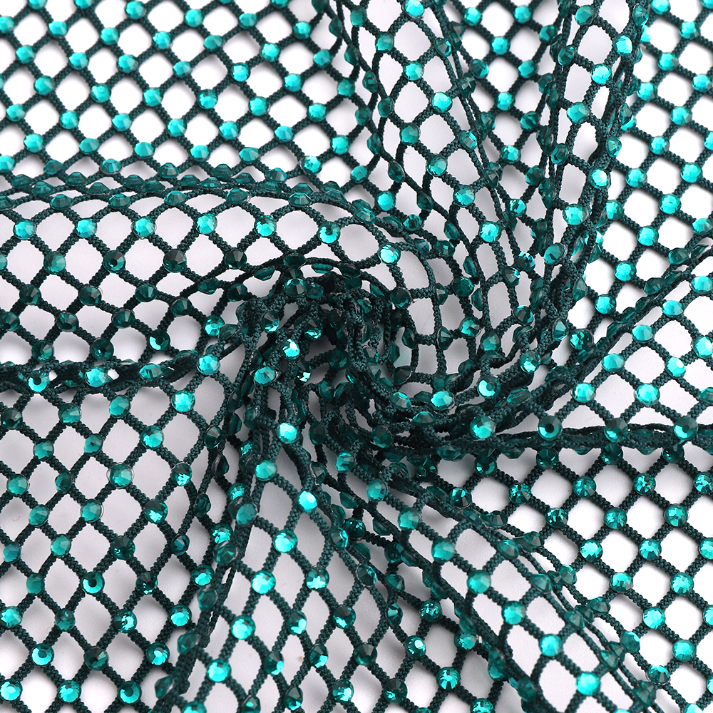 Blue Zircon Rhinestones Mesh A - Crystal Mesh Fabric avaliação e preço
