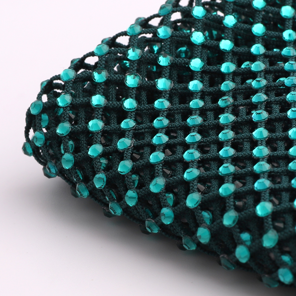 Blue Zircon Rhinestones Mesh A - Crystal Mesh Fabric avaliação e preço