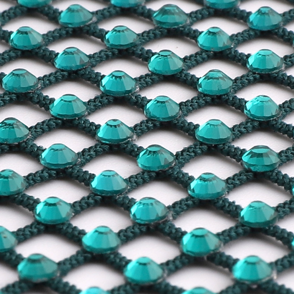 Blue Zircon Rhinestones Mesh A - Crystal Mesh Fabric avaliação e preço