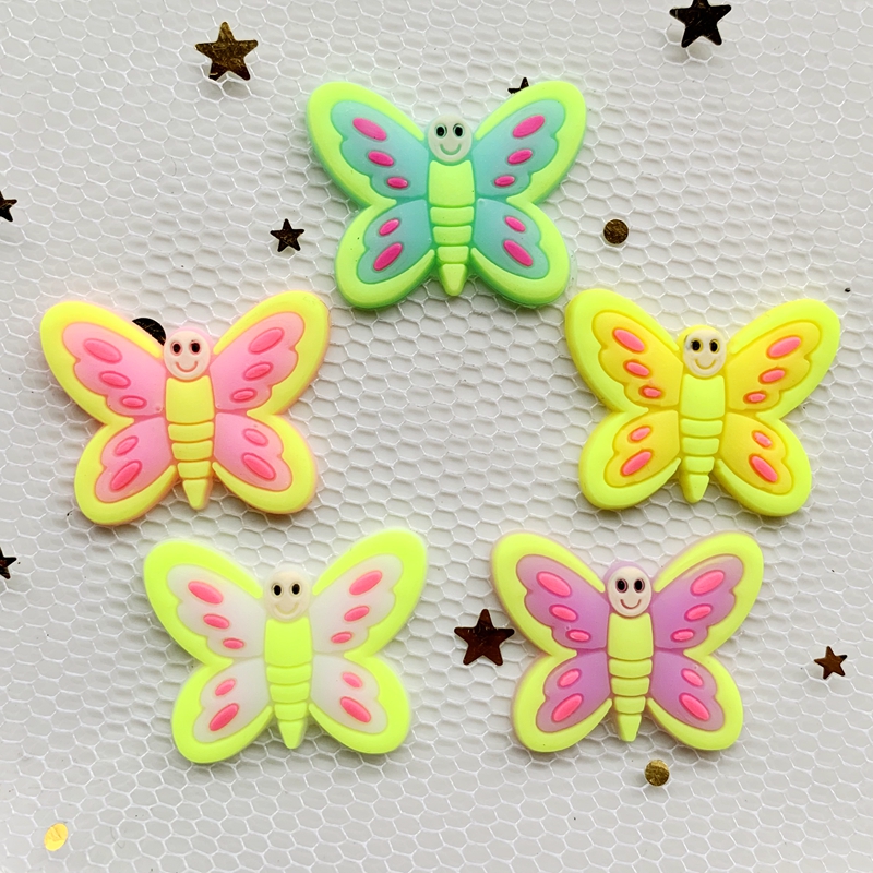 10pcs Cute Large butterfly PVC - Embellishment Glue Craft avaliação e preço