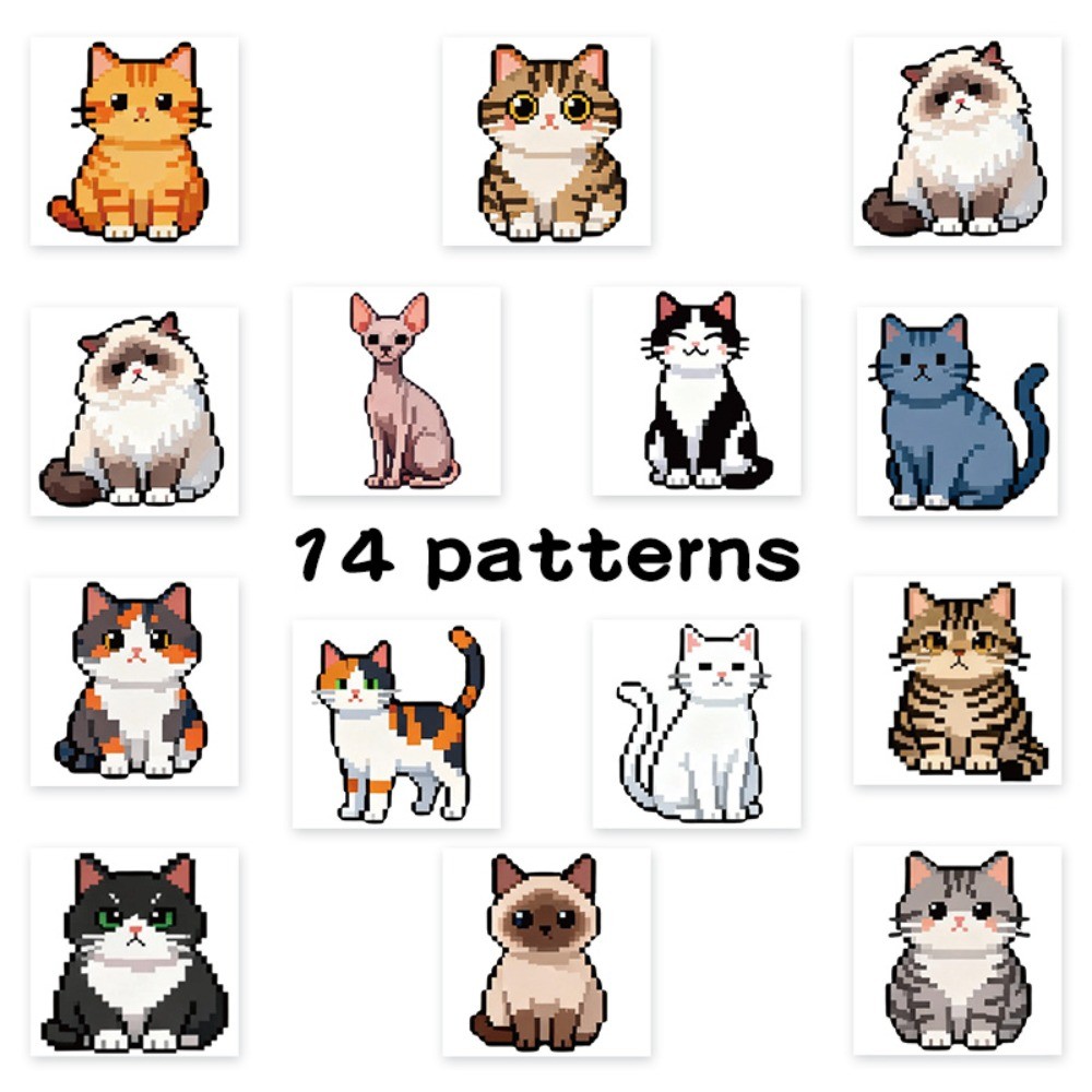 500 Pcs/Roll Cute Pixel Cat St - Craft Embellishment World avaliação e preço