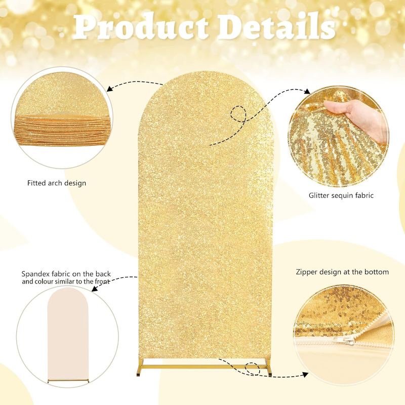 4 Colors 7 Sizes Sequin Arch F - Sequin Fabric Panel avaliação e preço