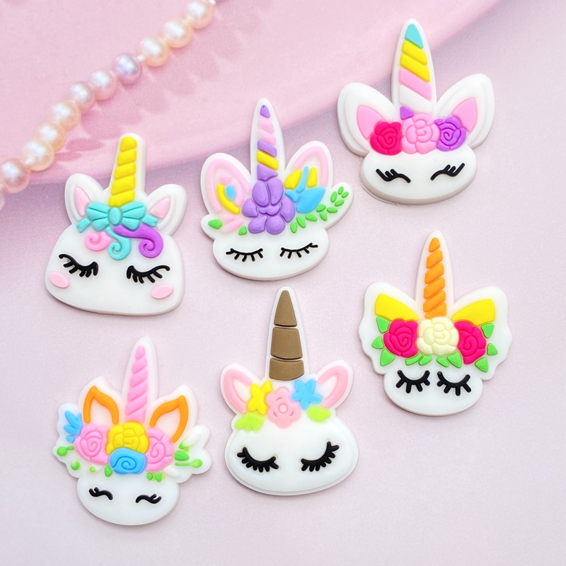 12pcs Cute Mini Unicorn head P - Embellishment Glue Craft avaliação e preço
