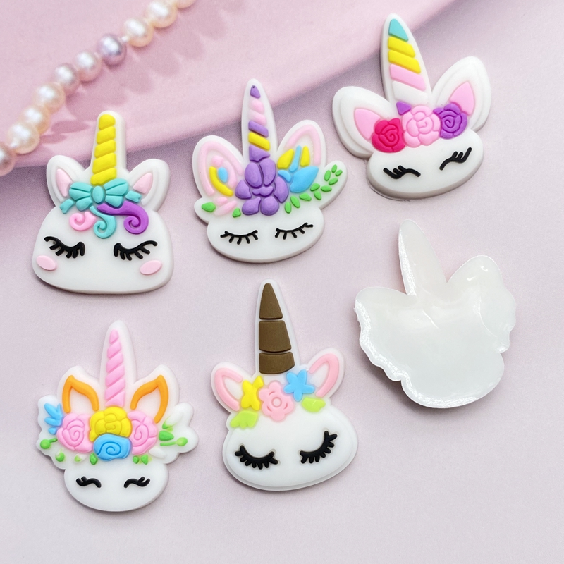12pcs Cute Mini Unicorn head P - Embellishment Glue Craft avaliação e preço
