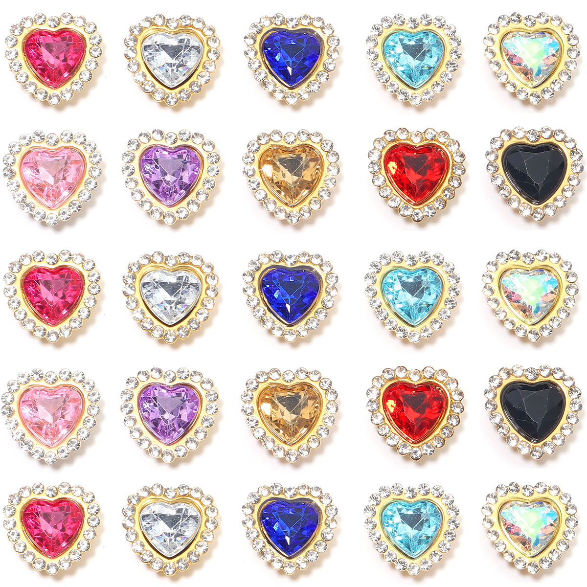 20Pcs Love Heart Acrylic Rhine - Sew On Rhinestone avaliação e preço
