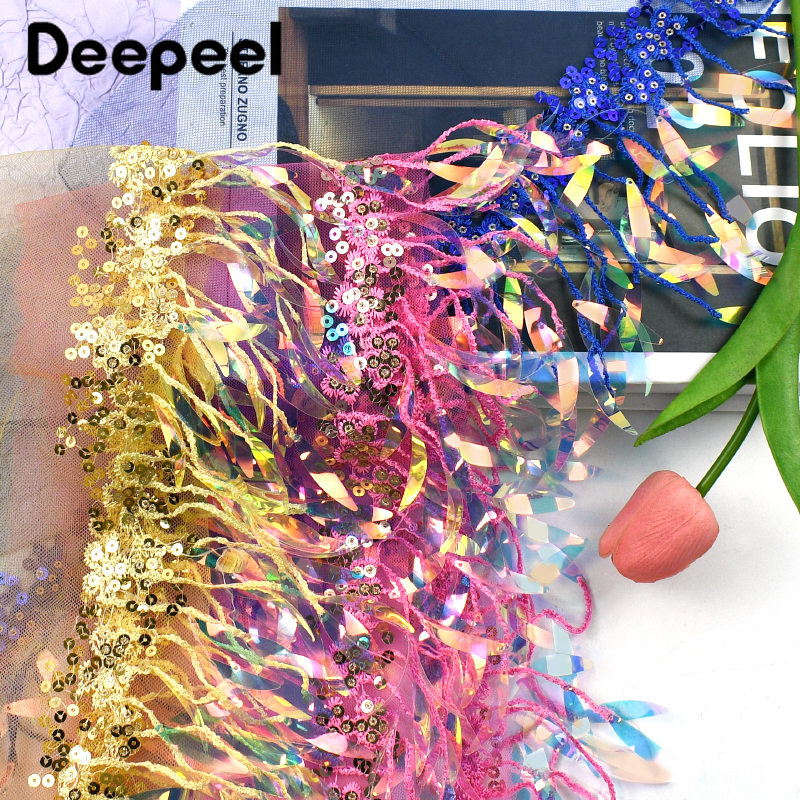 2/5/10Yards 15cm Sequins Bead  - Beaded Trim Fringe avaliação e preço