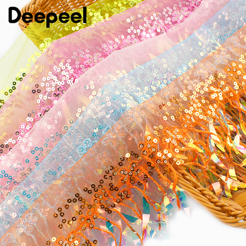 2/5/10Yards 15cm Sequins Bead  - Beaded Trim Fringe avaliação e preço