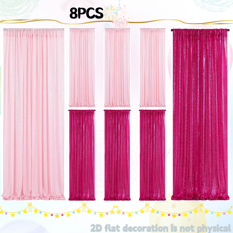 Pink&Silver Sequin Backdrop 2f - Sequin Fabric Panel avaliação e preço